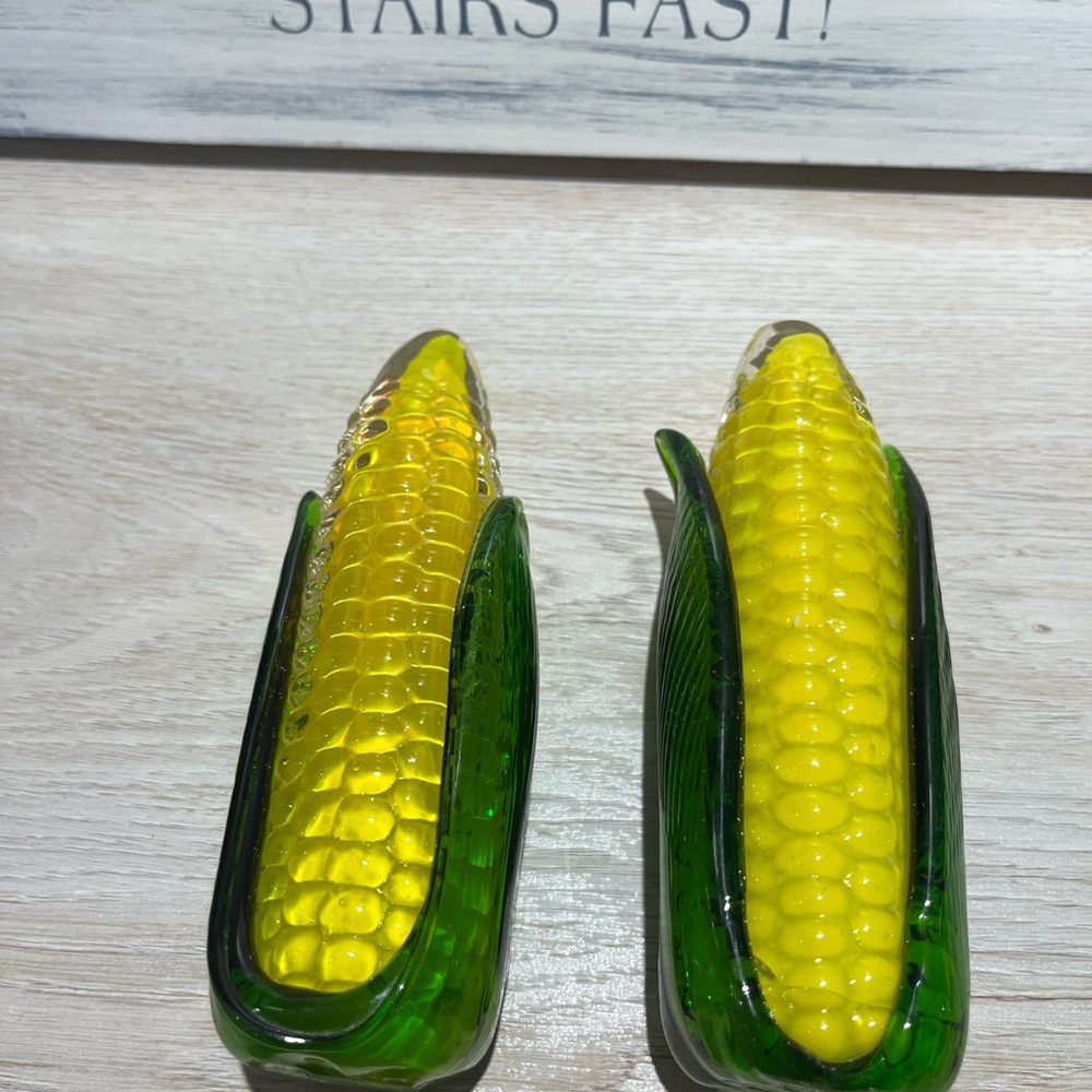 Vintage handblown glass corn decor